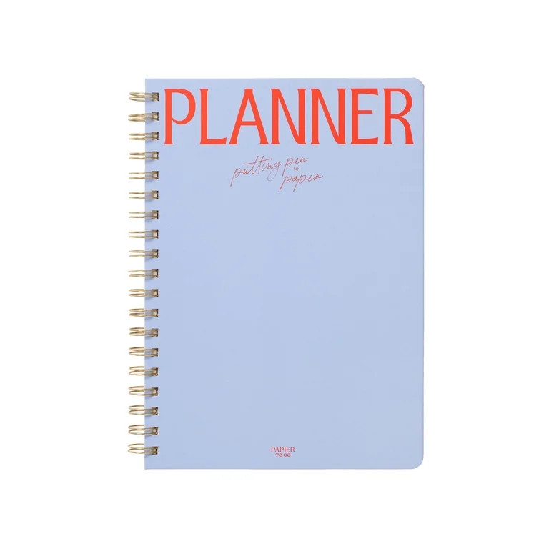 Papier To Go Undated Productivity Planner, Spiral B5,  7.1 x 10", Plans in Script, Purple | Walmart (US)