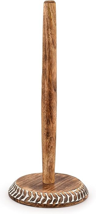 Paper Towel Holders Mango Wood Standing Rolls Holder for Kitchen, for Kitchen Counter, Dining Tab... | Amazon (US)