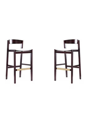Manhattan Comfort Klismos Barstool- Set of 2, Ivory | Belk