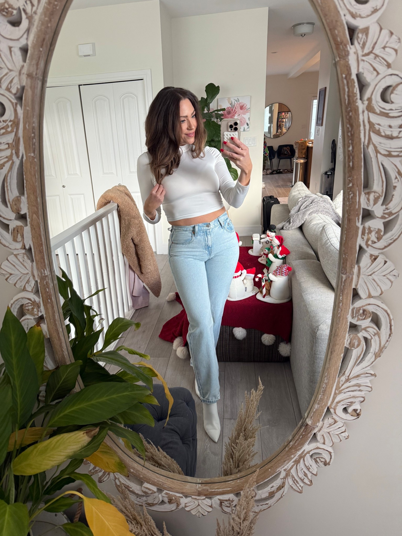 Outfit from my last reel linked 🤍
(Wearing teddy bear coat on reel)

I also linked two price points for the boots! I am wearing the Stuart Weitzman block heel but the Aldo booties are adorable too! 

#LTKjeans #LTKcanada #LTKwinter