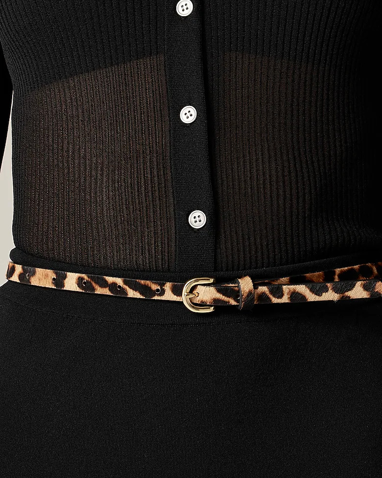 Skinny calf hair belt in leopard | J. Crew US