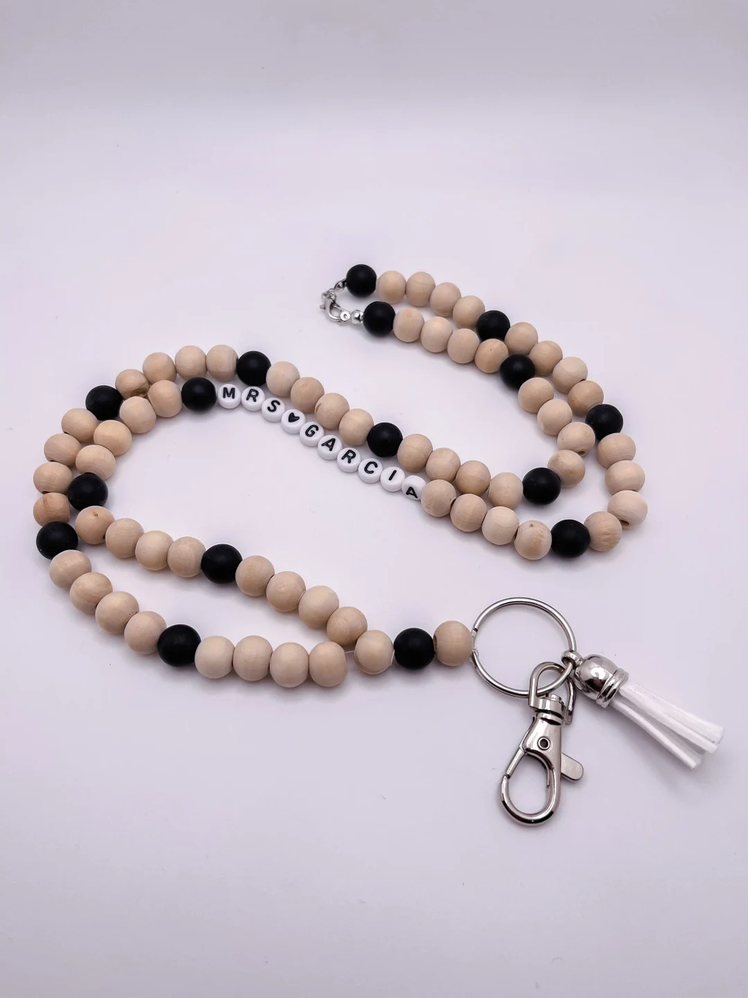 Personalized Wooden and Black Lanyard / Breakaway Teacher - Etsy | Etsy (US)