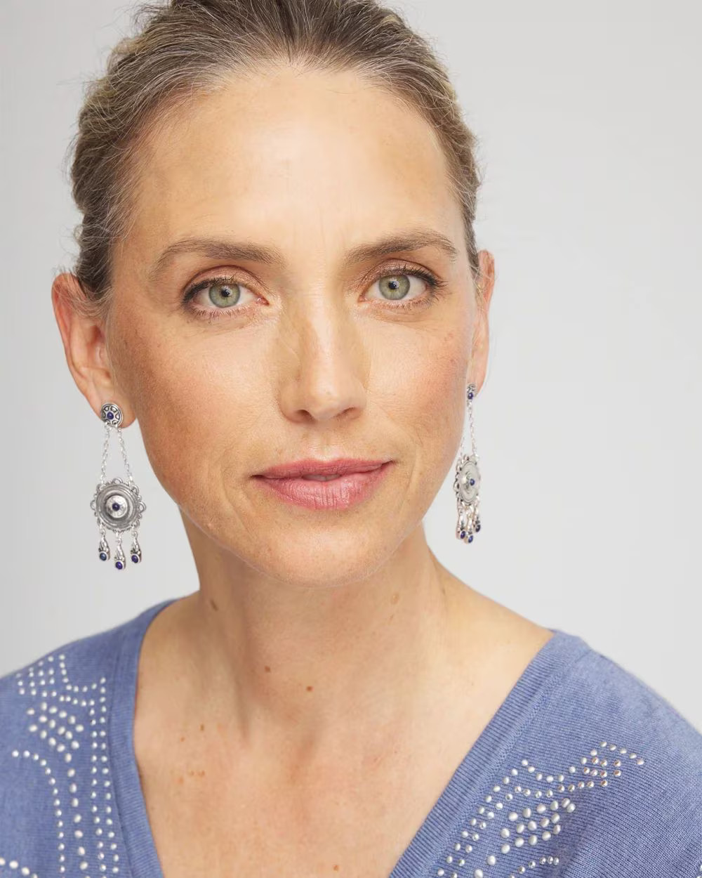 No Droop® Lapis Lazuli Medallion Earrings | Chico's