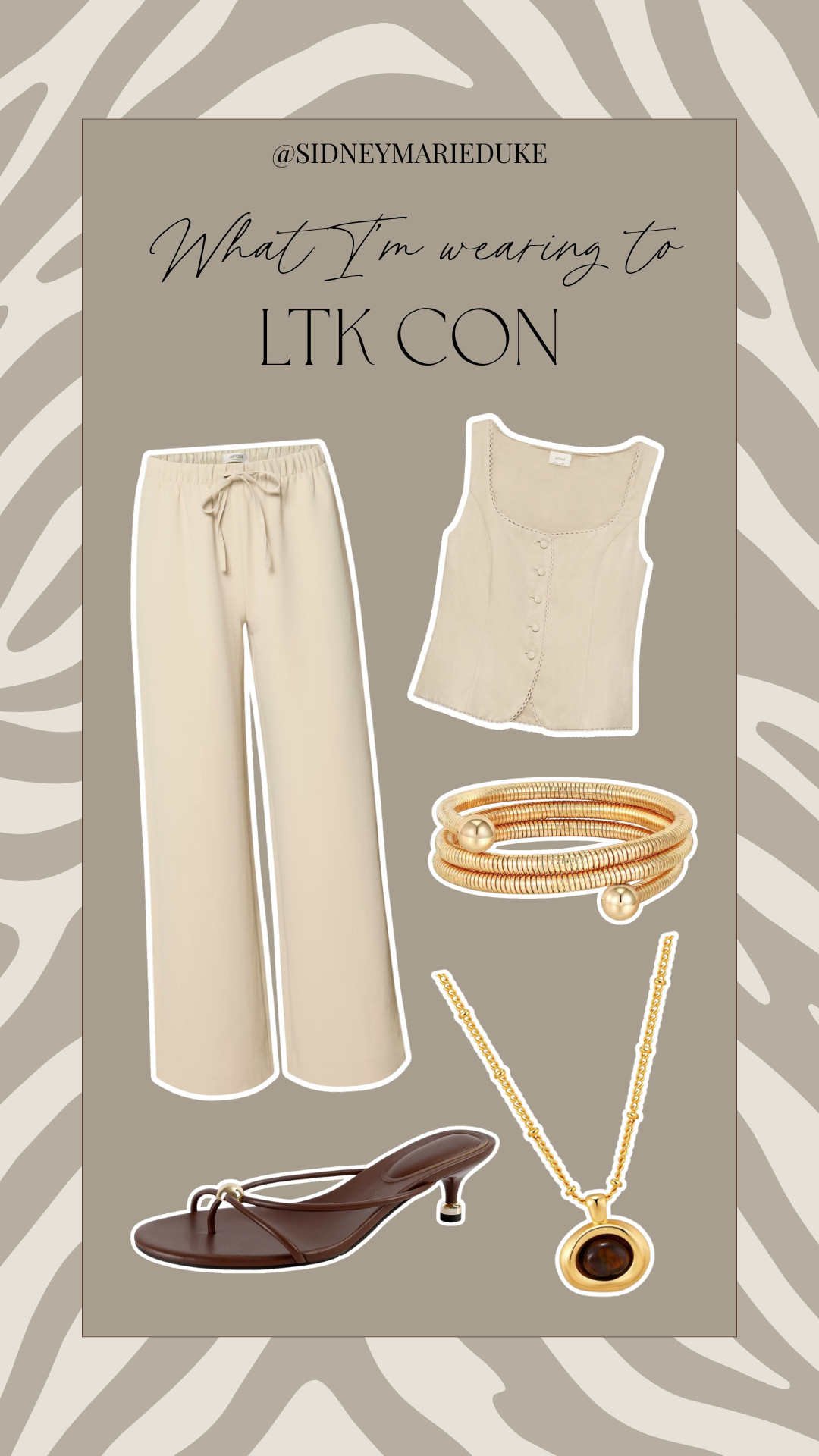 What I’m wearing to LTK Con 🤎 Love these neutrals together with the gold jewelry + brown heels!





LTK Con, work outfits, conference outfit, neutral outfit, transitional outfit, fall outfit women, wide leg pants, vest top, gold jewelry, brown heels, event outfit inspiration, sidneymarieduke 

 #LTKCon #LTKootd #LTKSeasonal