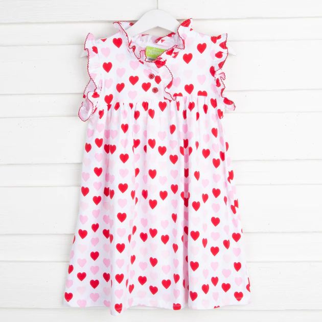 Heart Print Ruffle Gown | Classic Whimsy