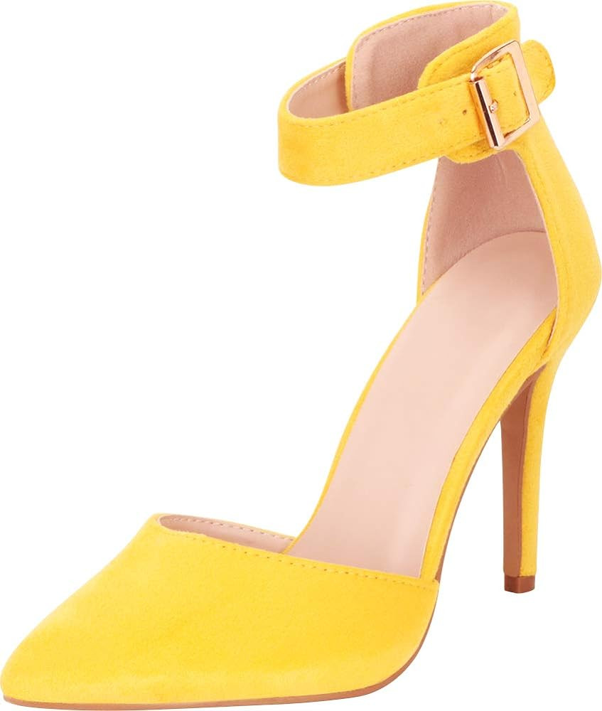 Cambridge Select Women's D'Orsay Ankle Strap Stiletto High Heel Pointed Toe Pump | Amazon (US)