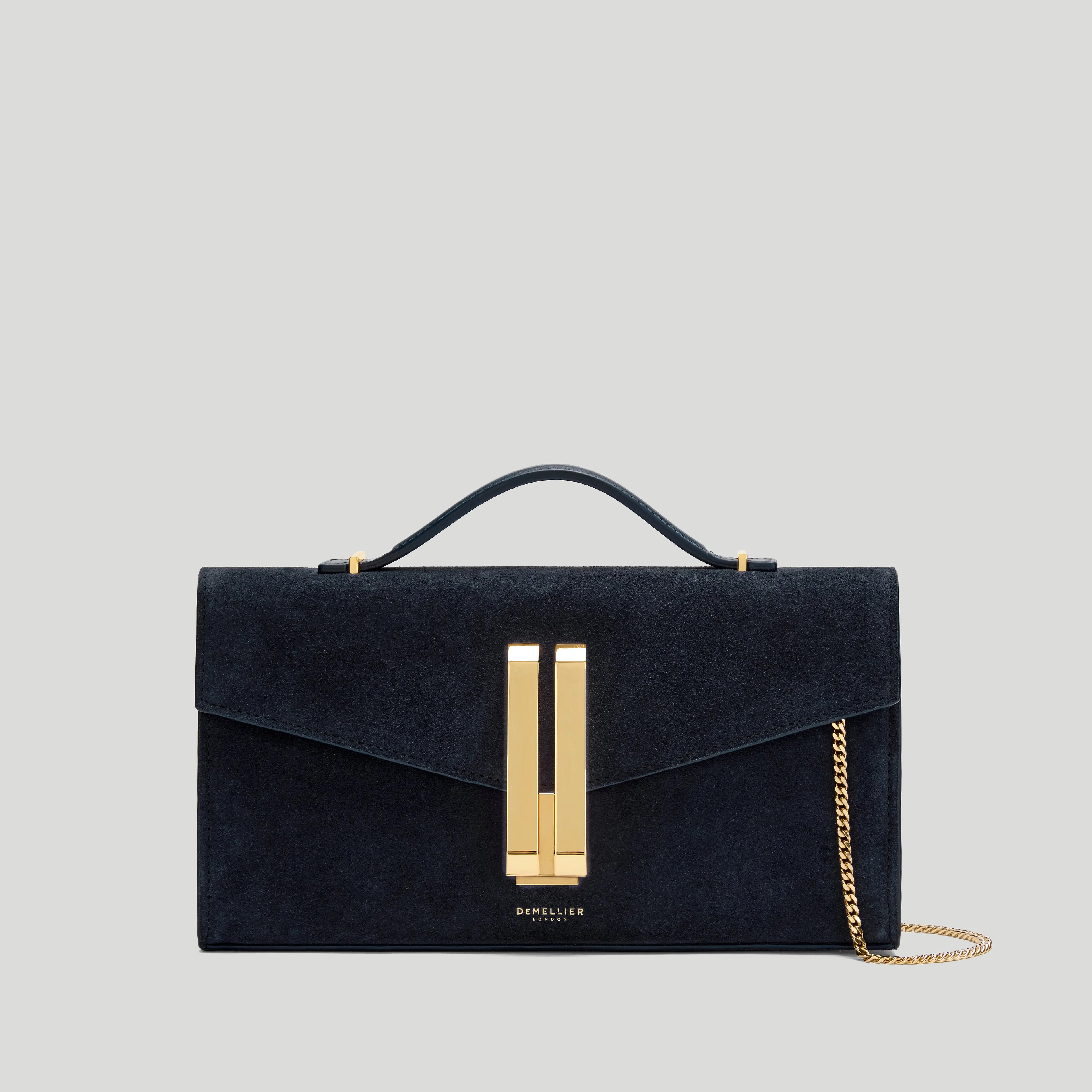 The Vancouver Clutch | Midnight Blue Suede & Midnight Blue Smooth | DeMellier | DeMellier
