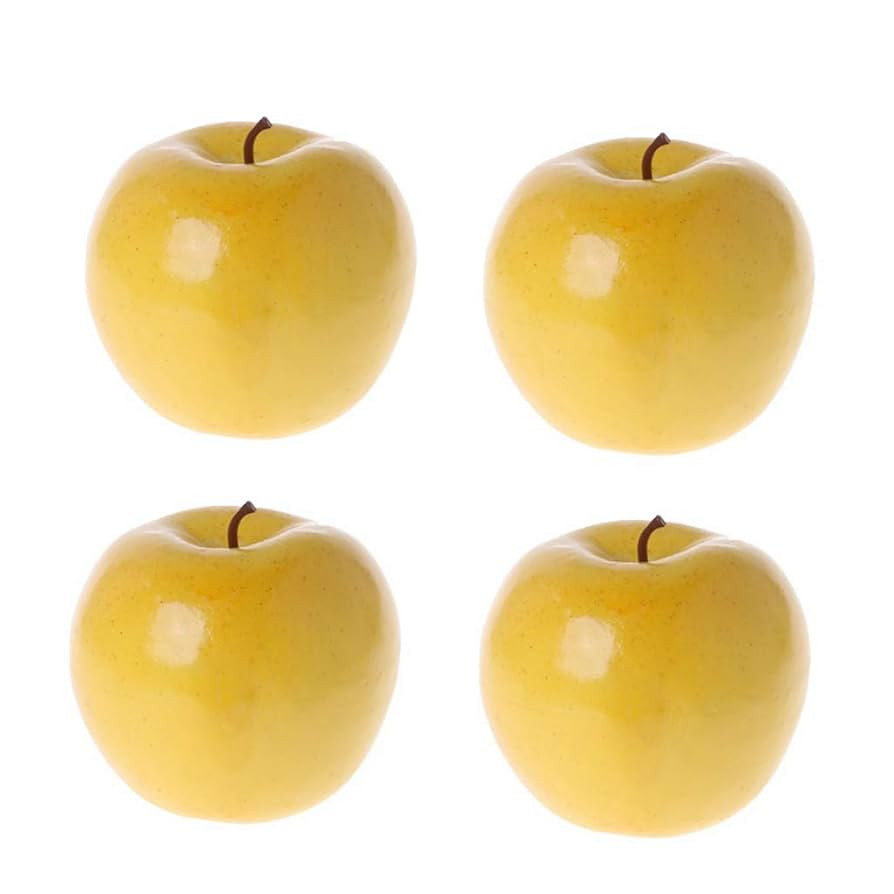 4Pcs Realistic Lifelike Artificial Fruit Apples Bright Yellow Color Kitchen Fake Display Food Dec... | Amazon (US)