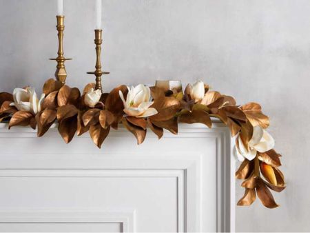 Gold magnolia garland 🤩 holiday decor, Christmas decor, gold garland home decor 

#LTKhome #LTKstyletip #LTKSeasonal