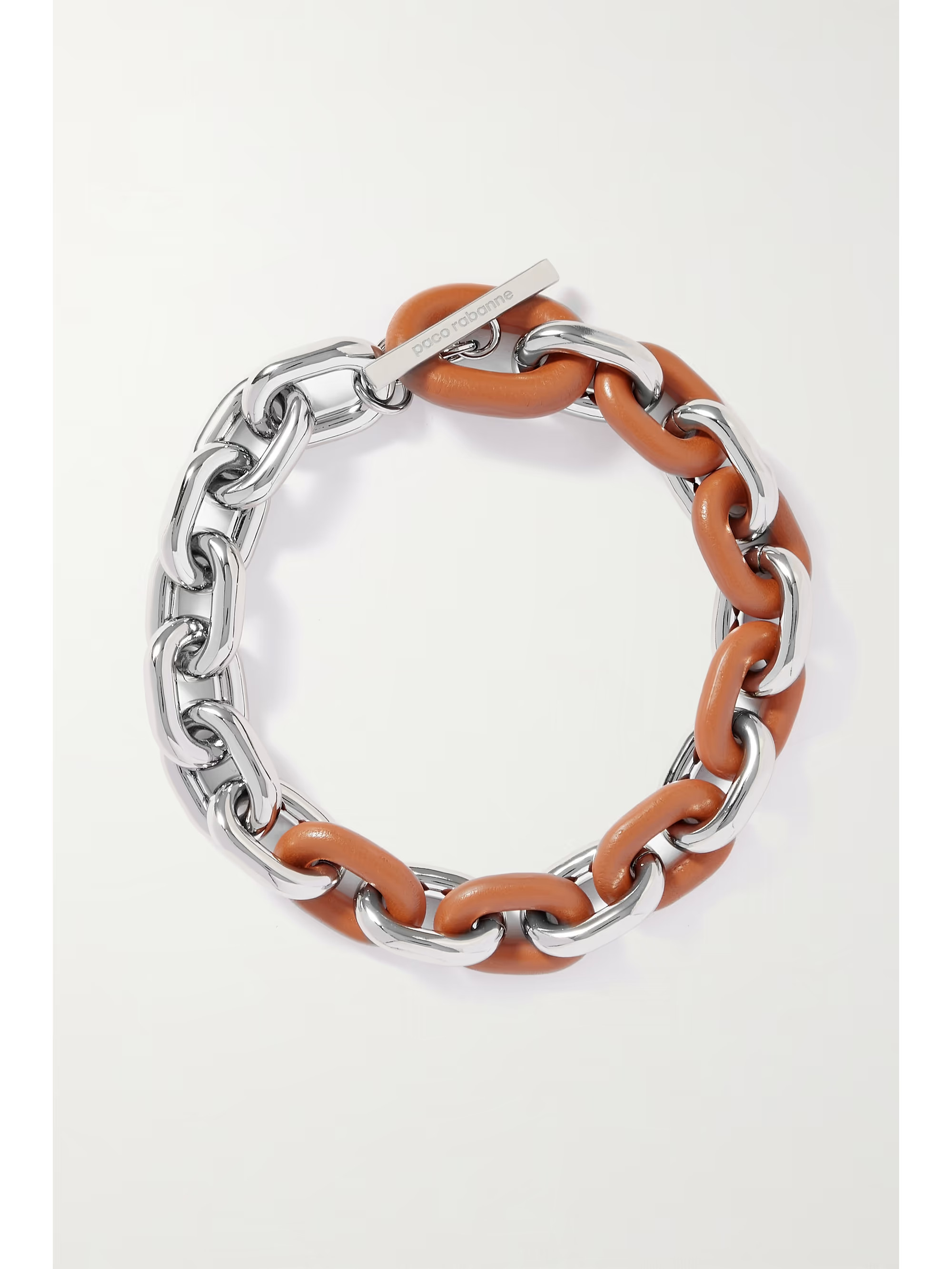 Silver-tone and leather necklace | NET-A-PORTER (US)