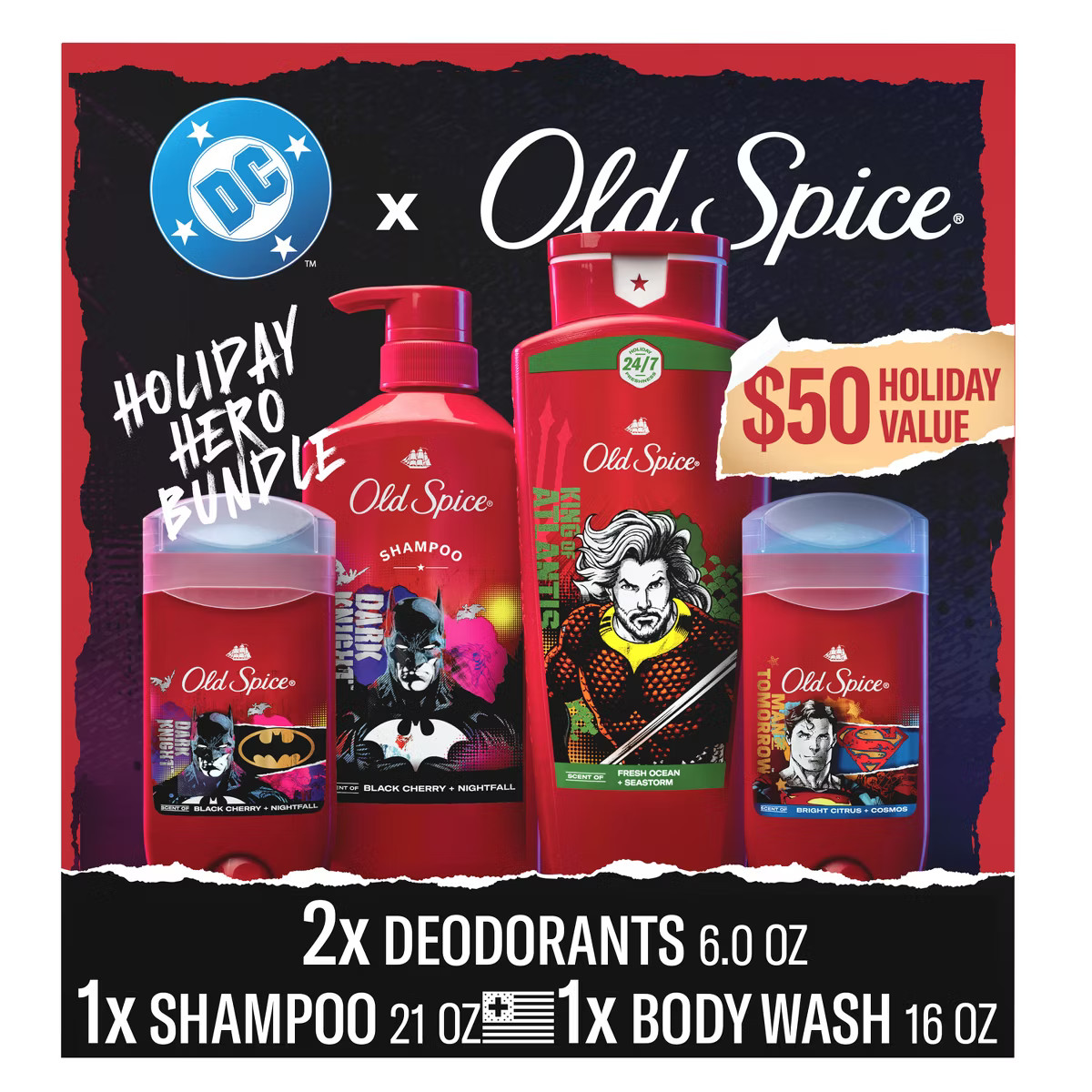 Old Spice Deodorant, Body Wash, Shampoo Holiday DC Batman Gift Set - 4pc/15.9oz | Target