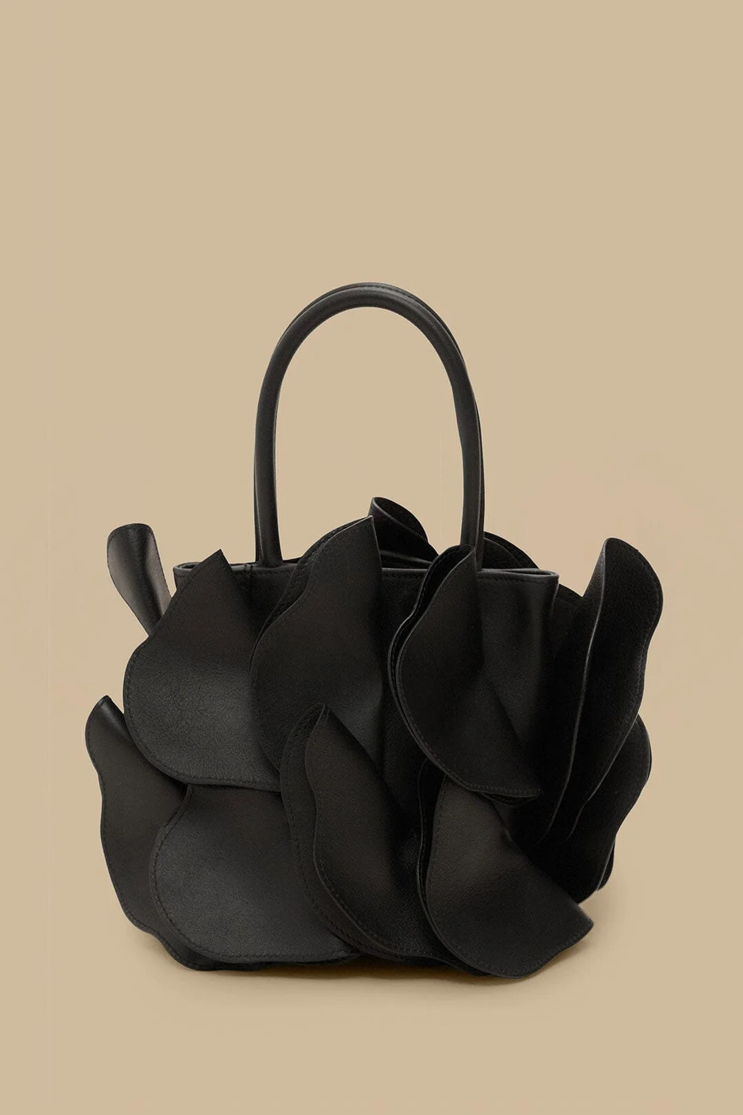 Black Leather Flower Bag | FarmRio (US)