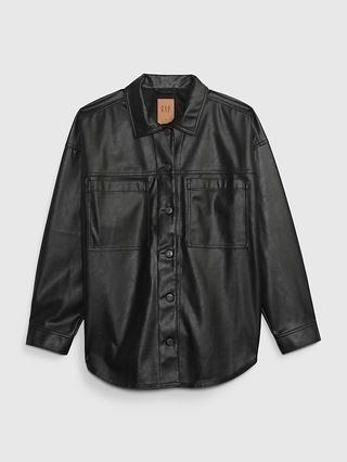 Faux-Leather Utility Shirt Jacket | Gap (CA)