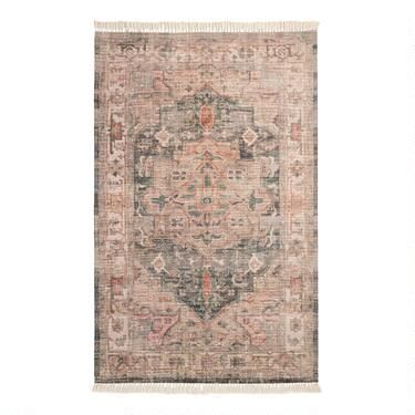 Blush and Green Napa Indoor Outdoor Rug with Backing | World Market