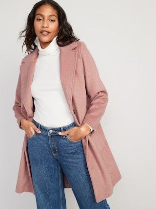 Oversized Soft-Brushed Overcoat for Women | Old Navy (US)