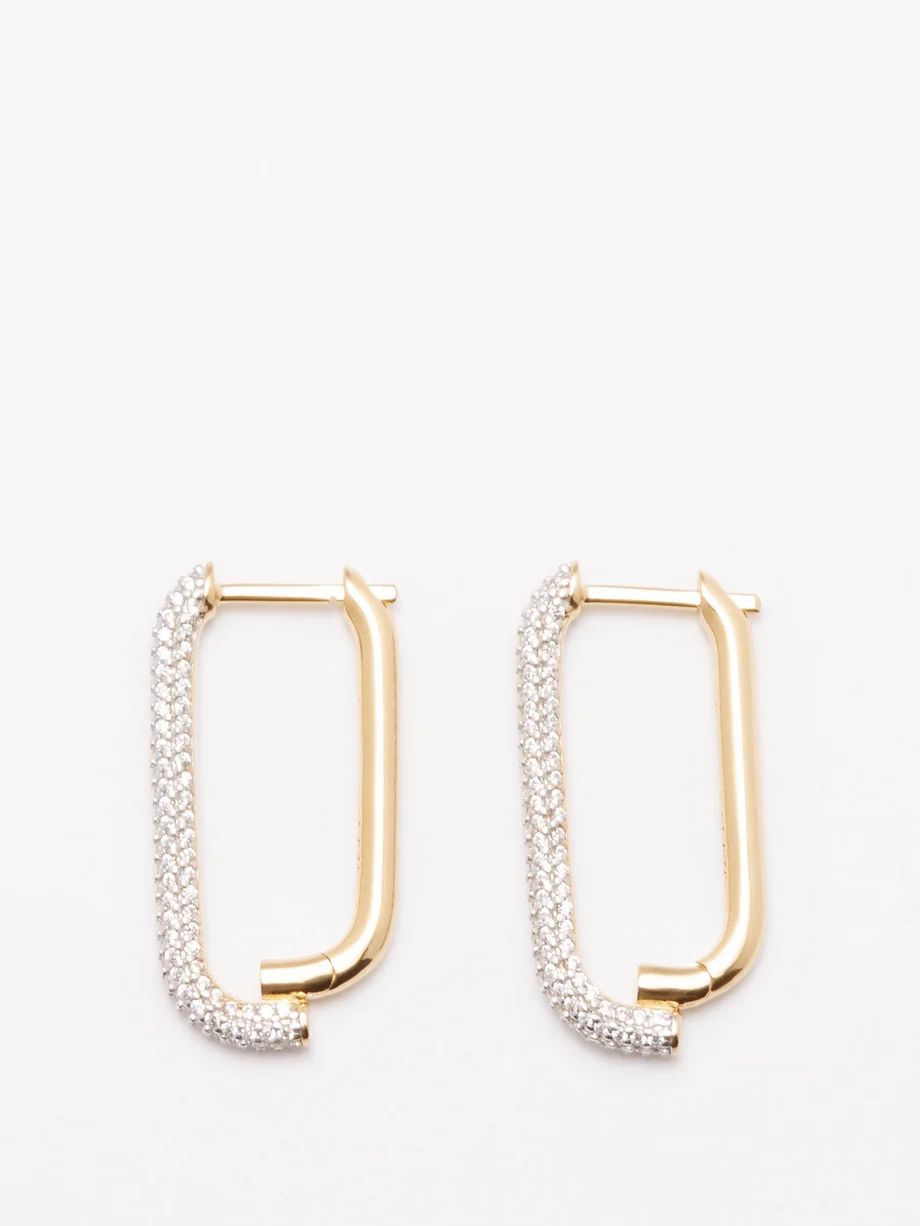 Crystal-pavé 14kt gold-vermeil hoop earrings | Otiumberg | Matches (US)
