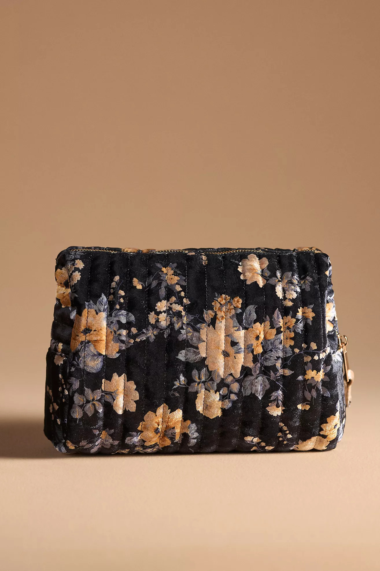 Quilted Velvet Large Cosmetic Bag | Anthropologie (US)