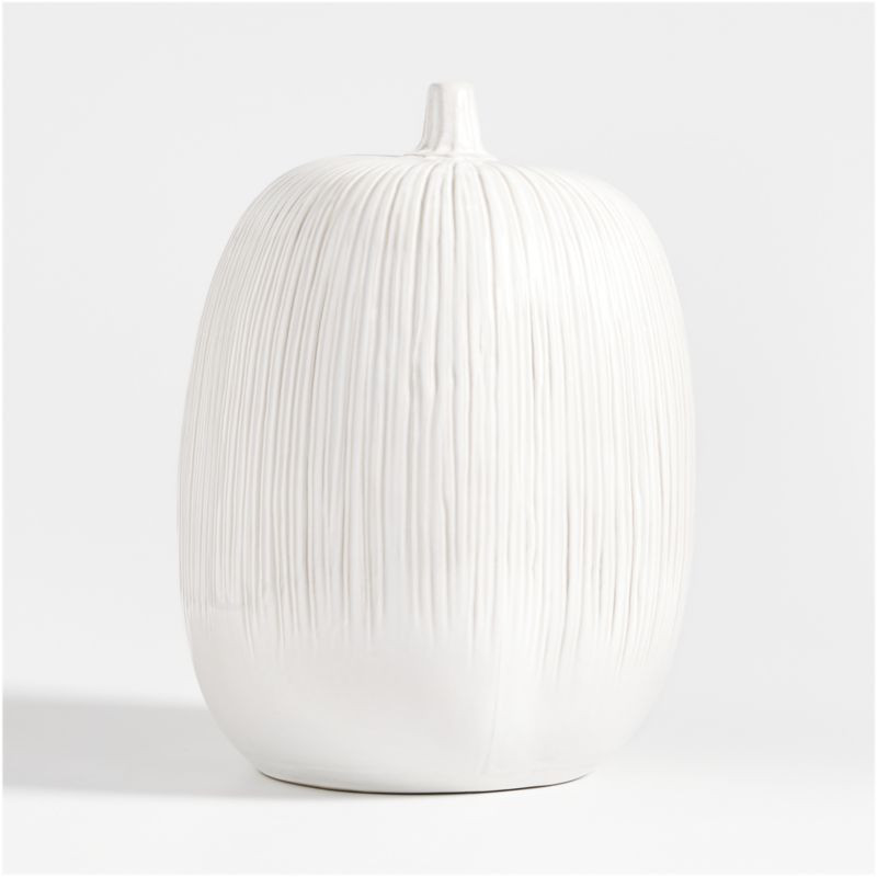 Dover Extra-Large White Ceramic Pumpkin + Reviews | Crate & Barrel | Crate & Barrel