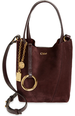 Click for more info about Small Spin Suede Crossbody Tote