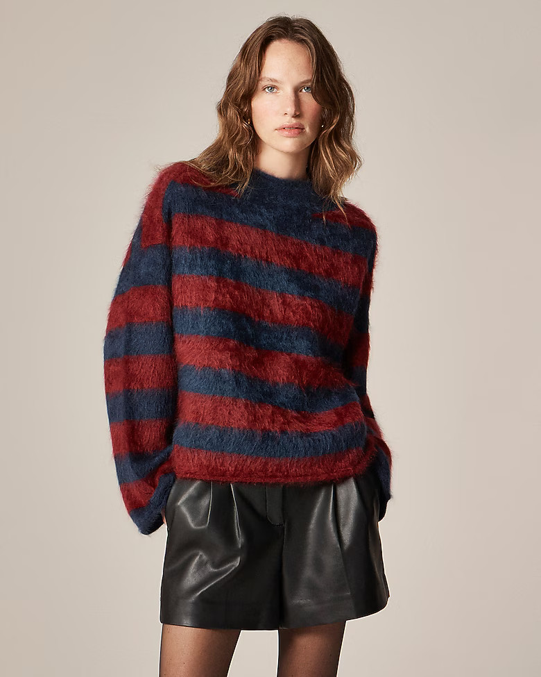 2025 brushed cashmere Rollneck™ sweater in stripe | J. Crew US