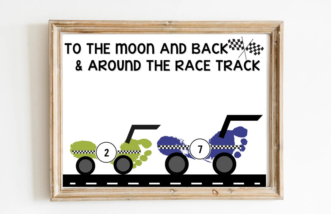 Father's Day Footprint Craft - Race Car Gift for Father's Day - Etsy | Etsy (US)