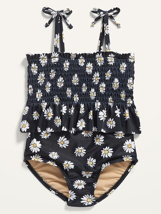 Smocked Peplum Printed Swimsuit for Toddler Girls | Old Navy (US)
