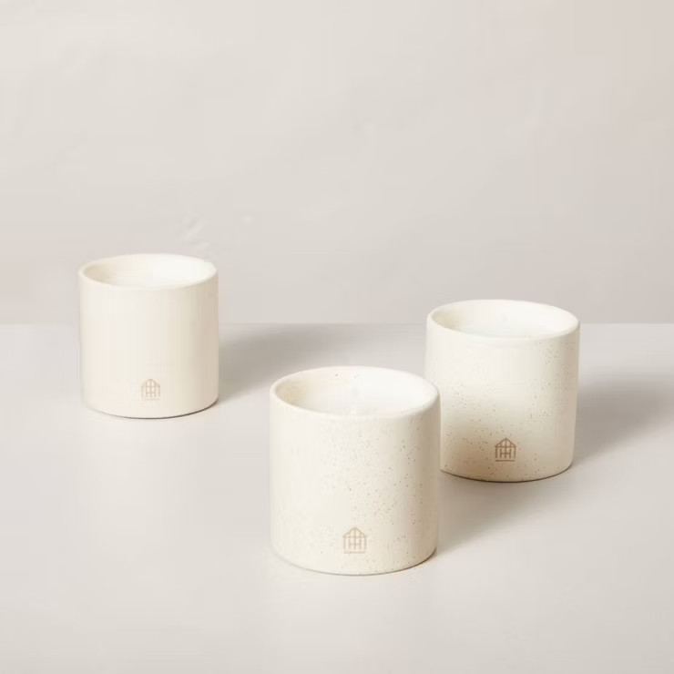 9oz Basil/Lemon/Thyme Speckled Ceramic Kitchen Candle Set - Hearth & Hand™ with Magnolia | Target