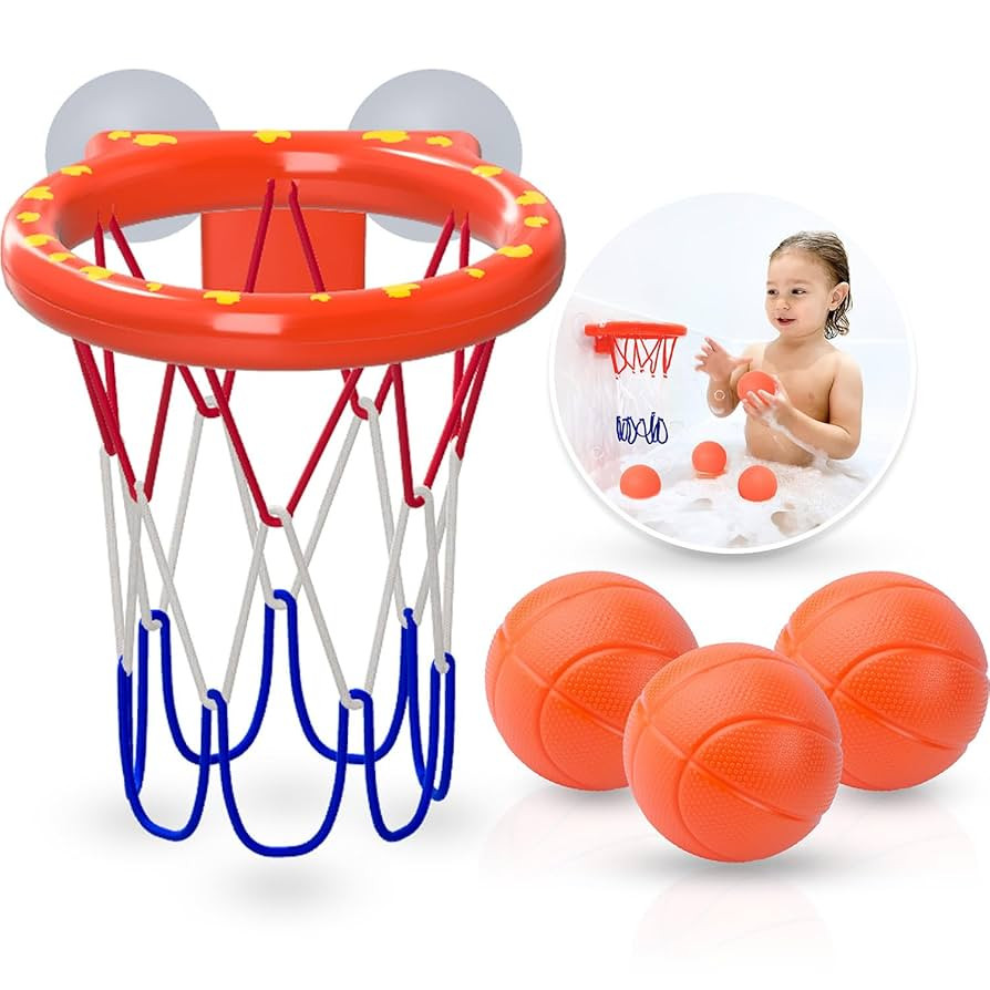 Bath Toys - Bathtub Basketball Hoop for Kids Toddlers - Mold Free Bath Toys with Suction Cup & 3 ... | Amazon (US)