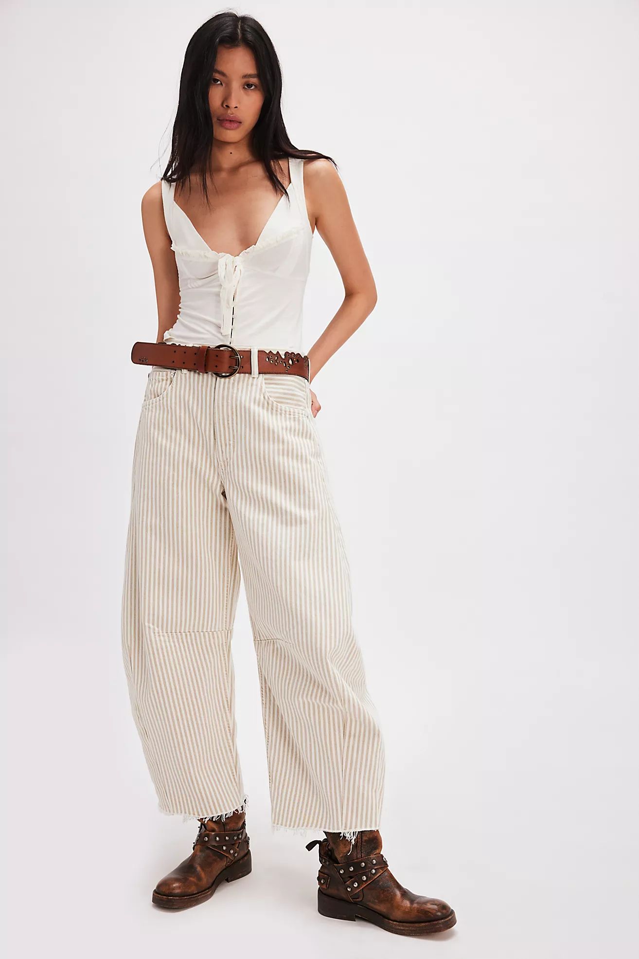 FP Exclusive Citizens of Humanity Horseshoe Striped Barrel Jeans | Free People (Global - UK&FR Excluded)