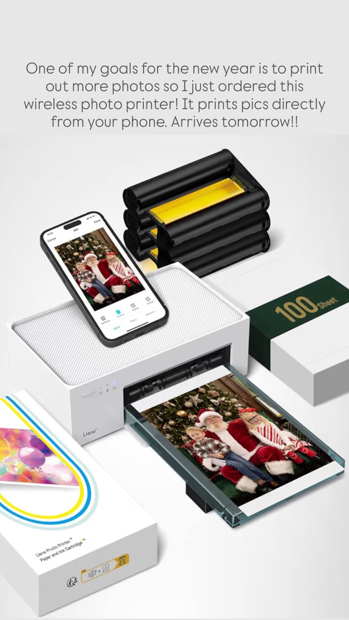 One of my goals for the new year is to print out more photos so I just ordered this wireless photo printer! It prints pics directly from your phone. Arrives tomorrow!!

#LTKHome #LTKmomlife #LTKKids