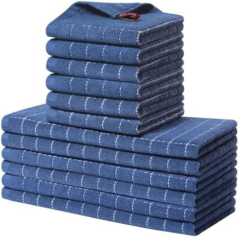 Homaxy Kitchen Towels and Dishcloths Set, 12 x 12 and 13 x 28 Inches, Set of 12 Bulk Cotton Terry... | Amazon (US)
