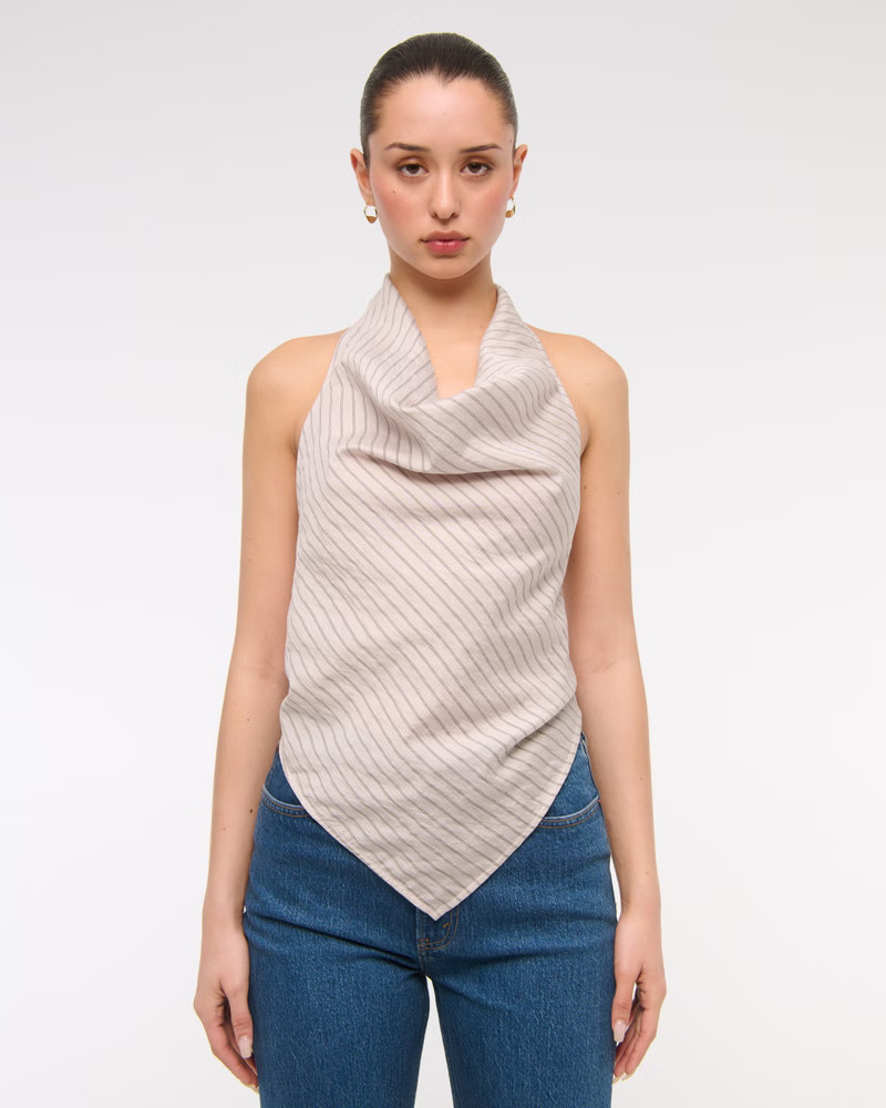 Women's Cowl Neck Tie-Back Halter Top | Women's Clearance | Abercrombie.com | Abercrombie & Fitch (US)