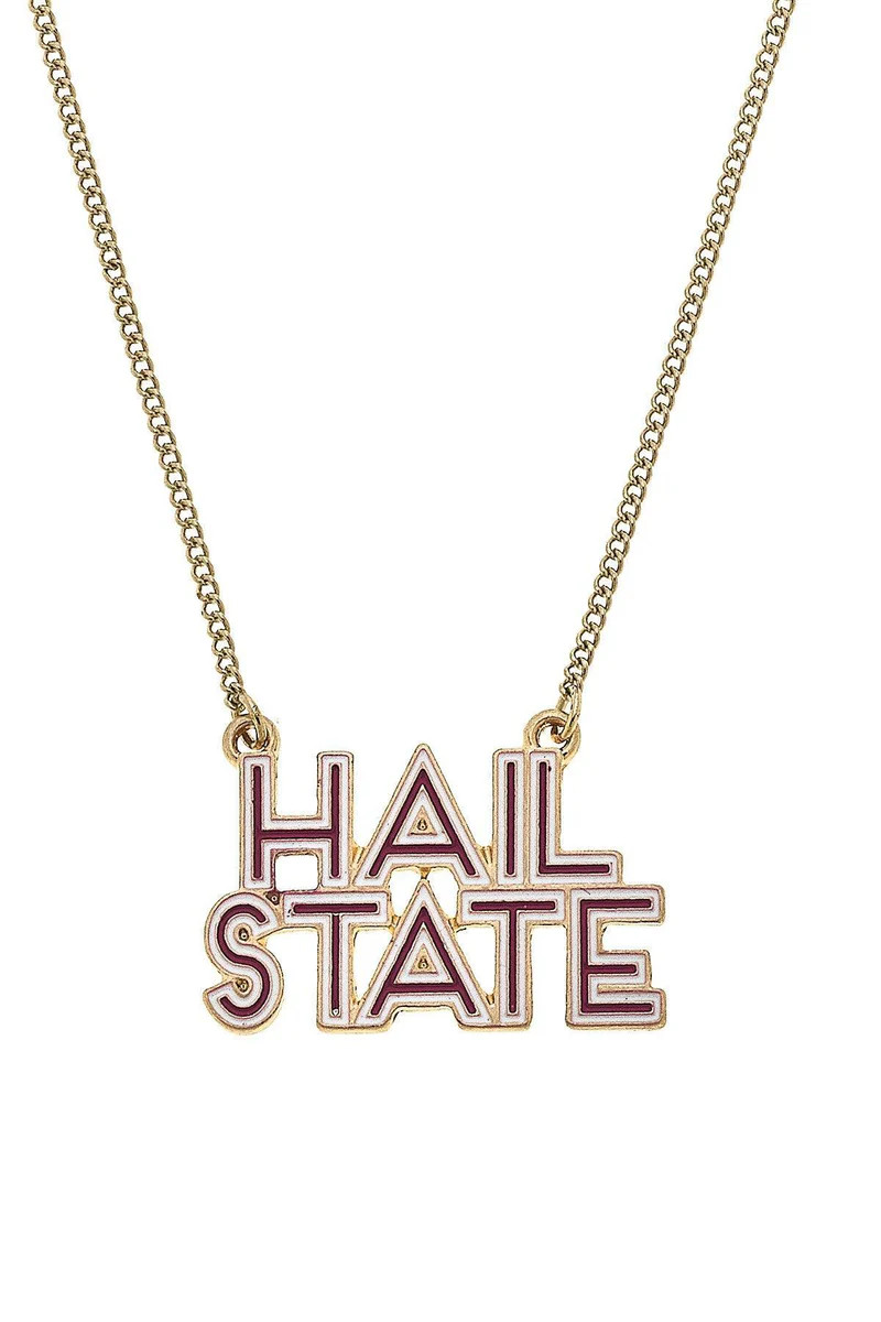 Mississippi State Bulldogs Outline Enamel Necklace | CANVAS