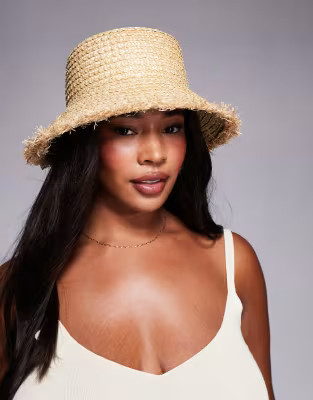 South Beach straw bucket hat in beige  | ASOS | ASOS (Global)