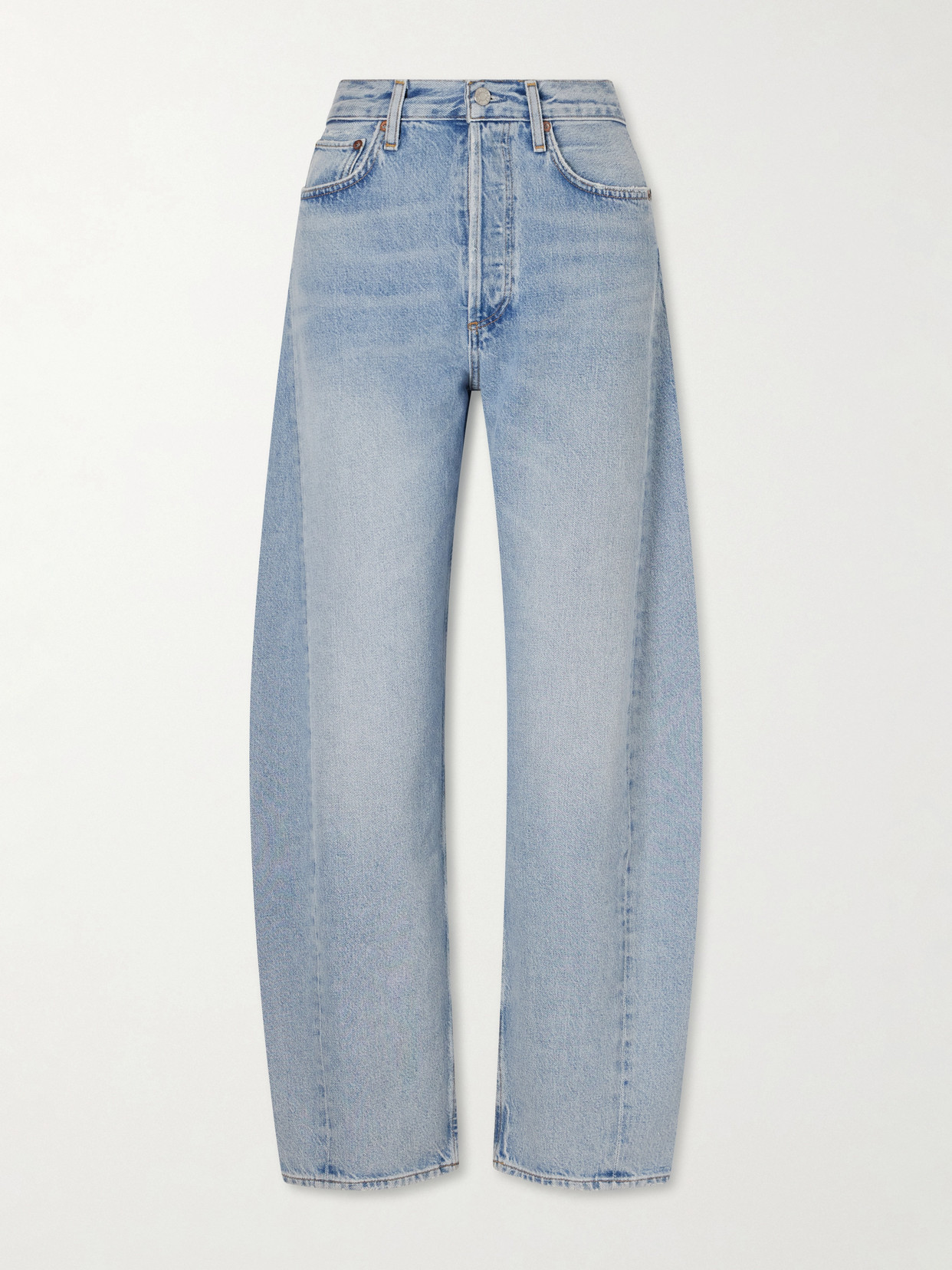 AGOLDE - Luna Pieced High-rise Wide Leg Jeans - Light denim | NET-A-PORTER (UK & EU)