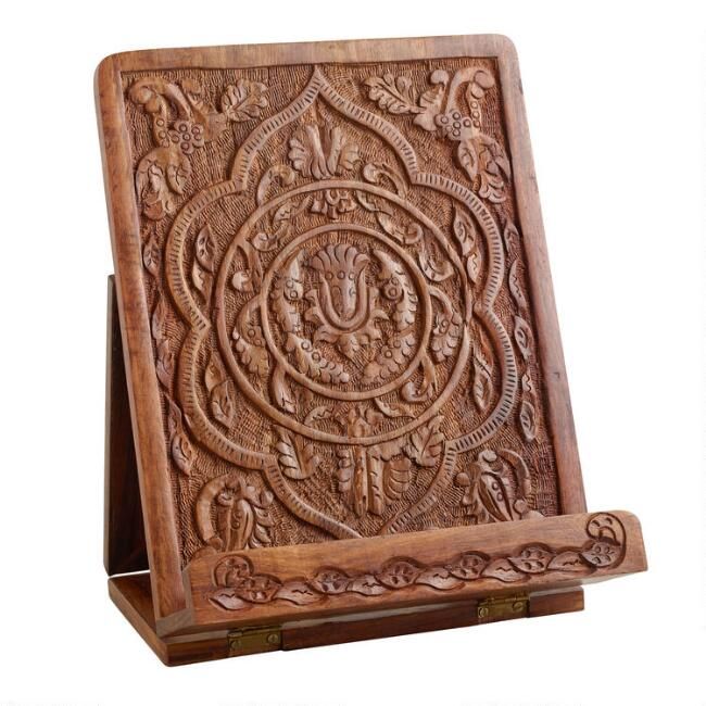 Hand-Carved Wood Tablet Stand | World Market