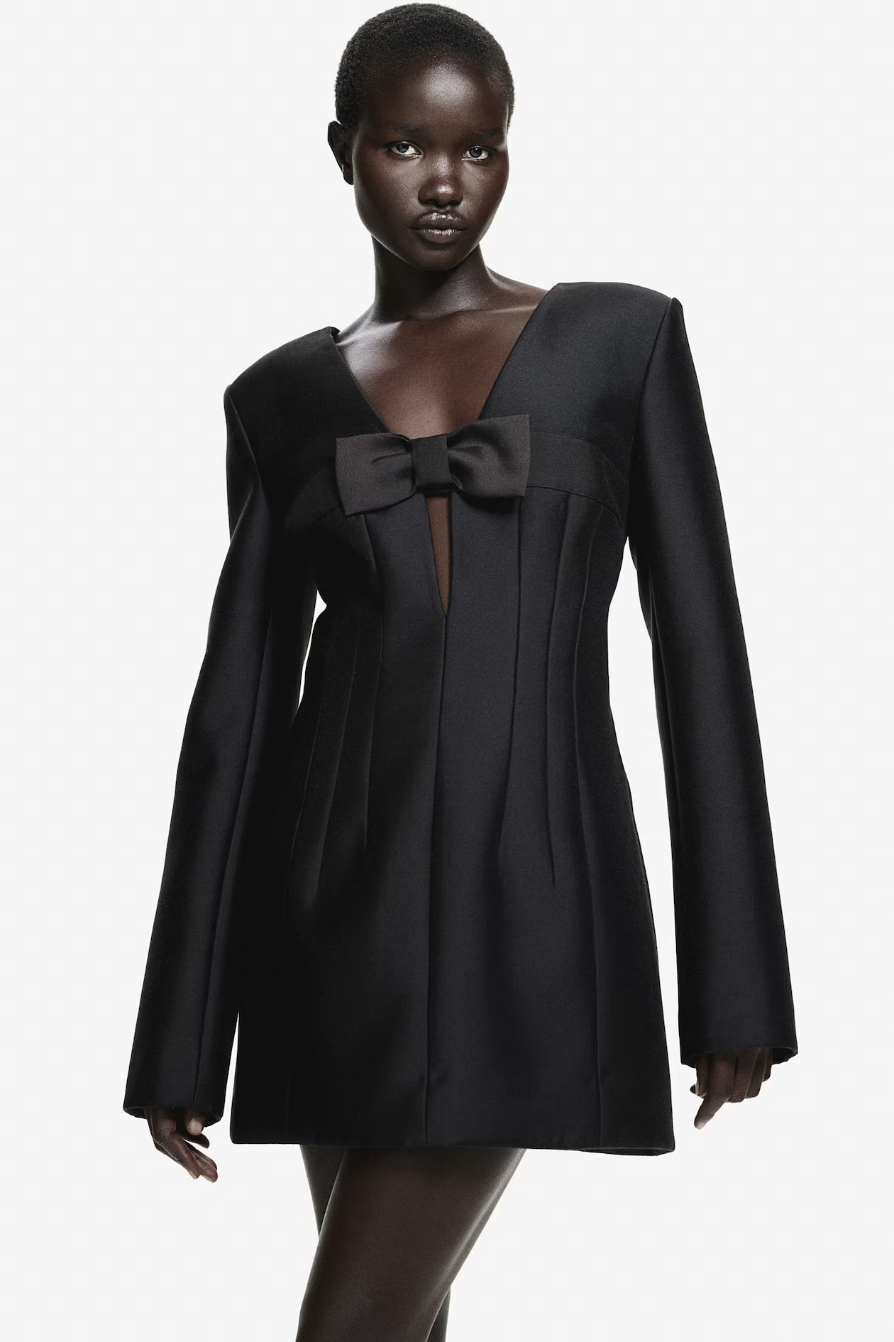 Tapered-Waist Mini Dress with Bow | H&M (US + CA)