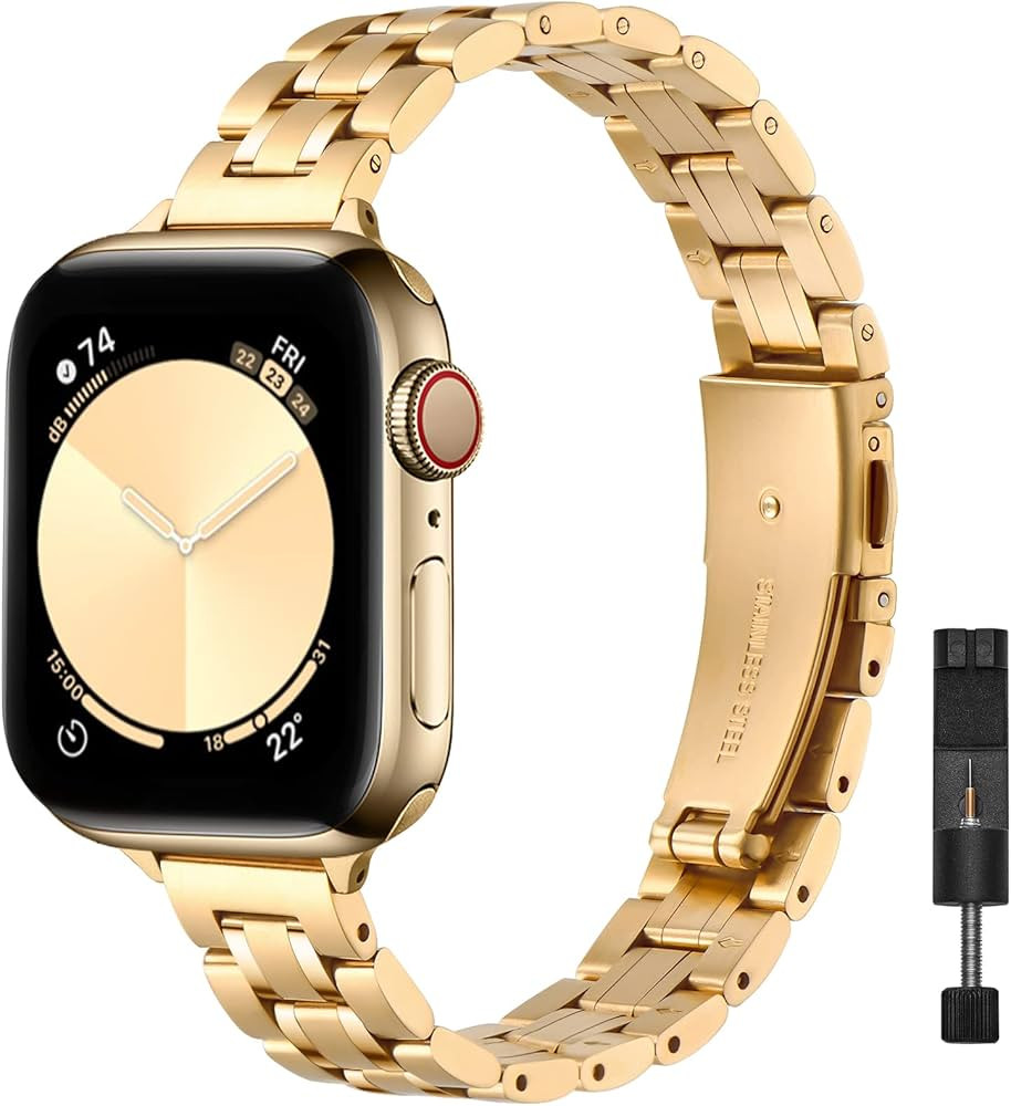 STIROLL Thin Replacement Band Compatible for Apple Watch 38mm 40mm 41mm 42mm 44mm 45mm 49mm, Stai... | Amazon (US)