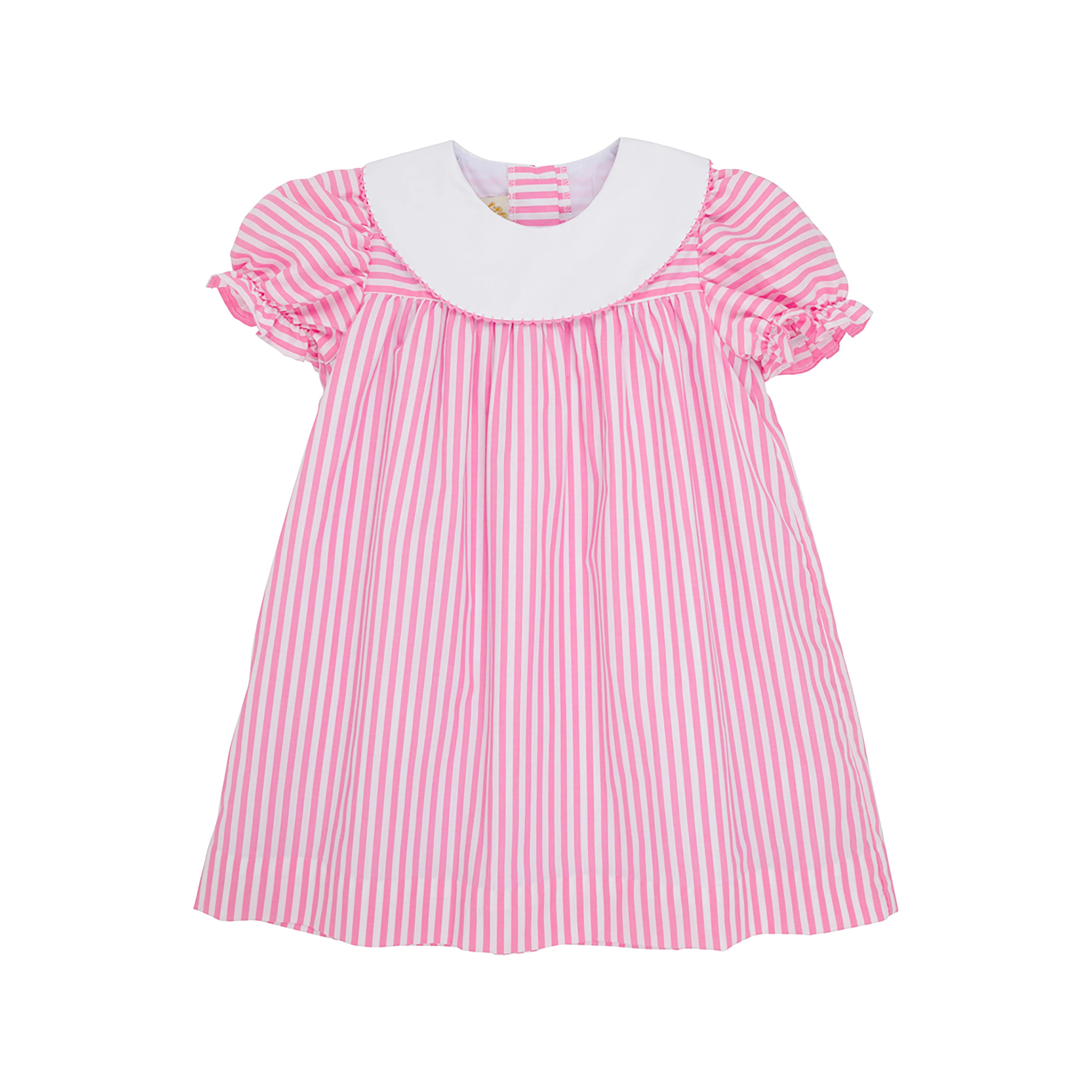Calloway Collar Dress - Providence Pink Stripe with Worth Avenue White & Hamptons Hot Pink | The Beaufort Bonnet Company