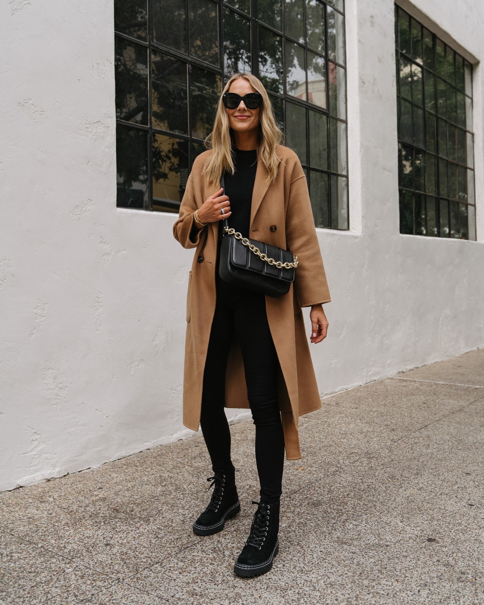 fall fashion, fall outfits, black jeans outfit, camel coatigan outfit, black crossbody outfit, QVC x Fashion Jackson exclusive collaboration, fall boots outfit, combat boots outfit, black combat boots 

#LTKshoecrush #LTKunder100 #LTKstyletip