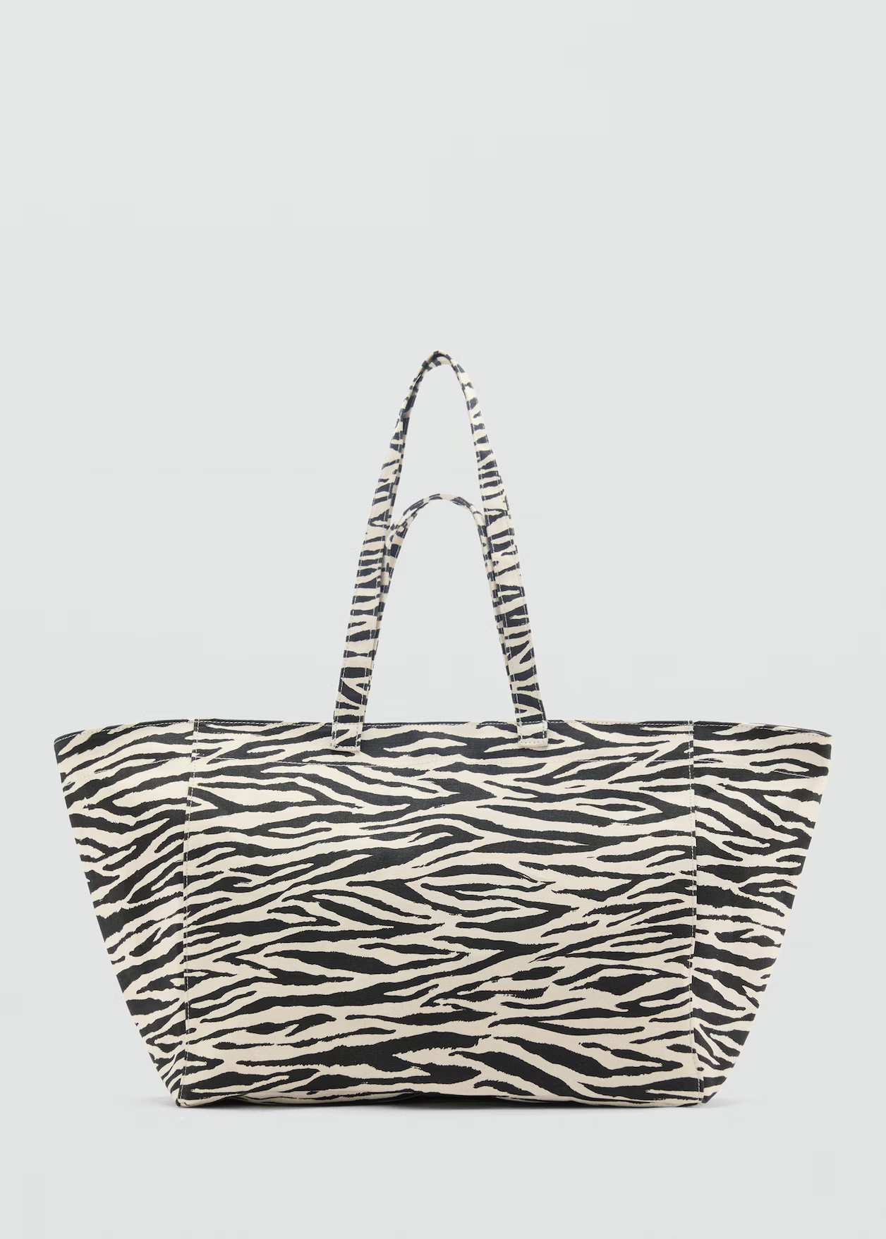 Zebra-print cotton shopper bag - Women | MANGO United Kingdom | MANGO (UK)