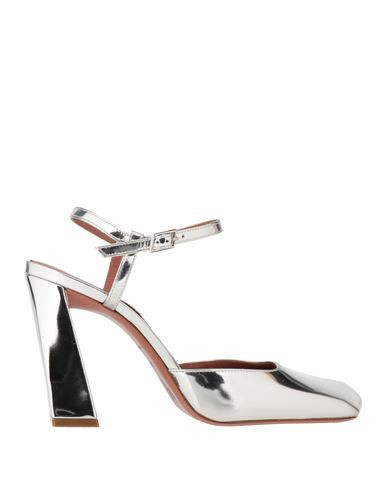 Amina Muaddi Woman Pumps Silver Size 8 Leather | YOOX (US)
