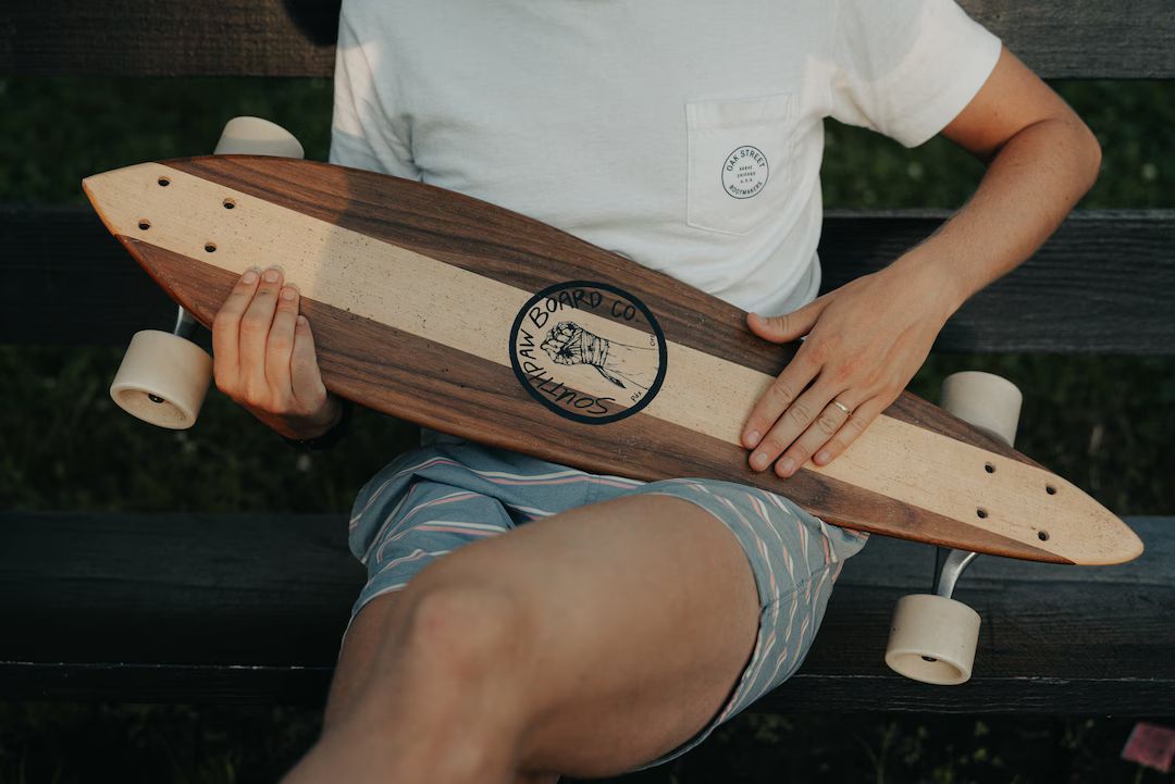 Longboard Skateboard Pintail // FREE SHIPPING // Solid Hardwood Downhill Vintage Style Long Board... | Etsy (US)