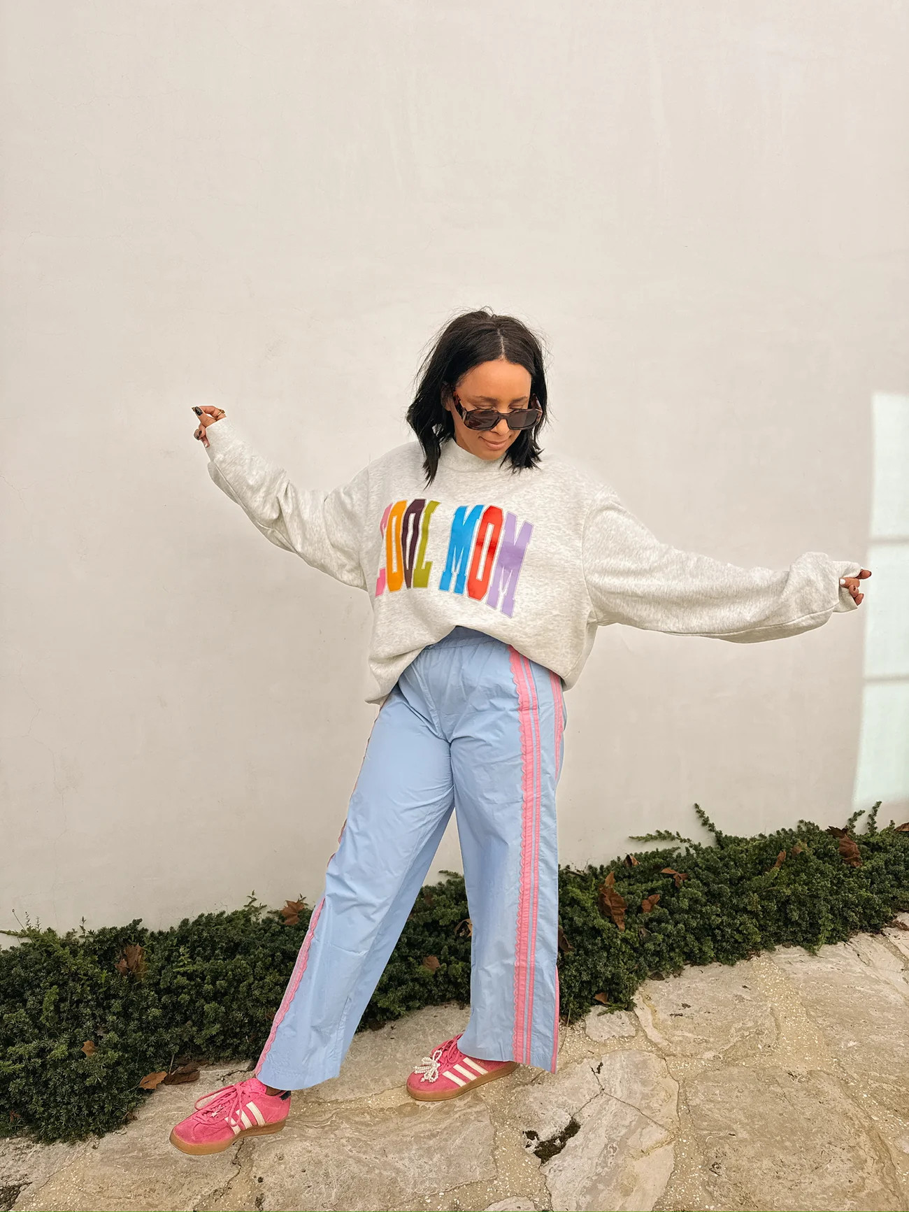 lined with lace pants - blue / pink | Etta+East