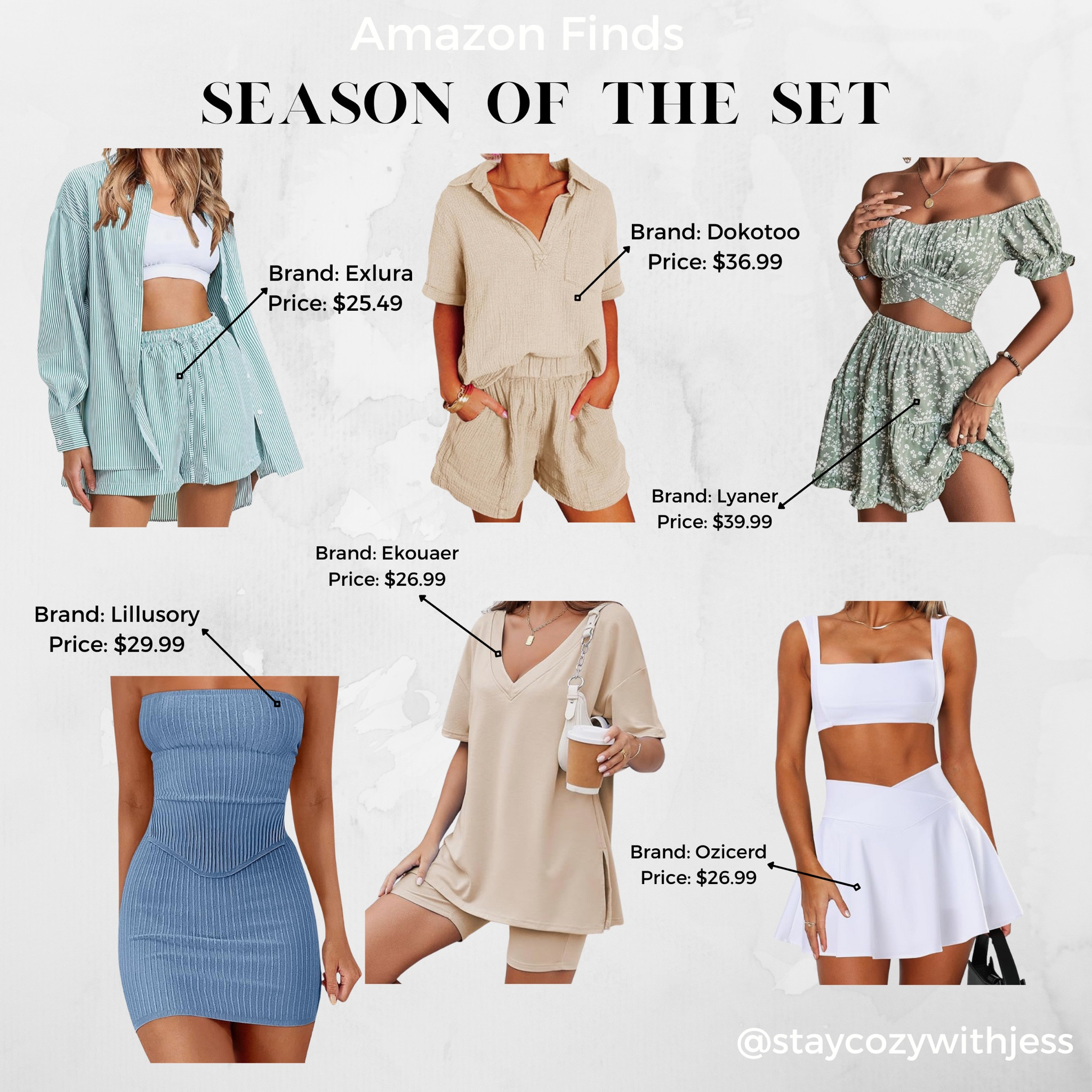 Why settle for one when you can get two for the same price? Shop all 6 sets below and follow me for more Amazon fashion finds ✨

More colors available for each & flash sales, too 😍

Stay cozy,
Jess


Summer set, 2piece sets, lounge sets, Amazon sets, wedding guest, spring outfit, summer outfit, spring set, Amazon fashion, Amazon tops, tube top, mini skirts, Amazon loungewear, casual outfit, outfit idea, floral outfit, ribbed skirt, activewear set , travel outfit, travel sets

#LTKstyletip #LTKmidsize #LTKtravel