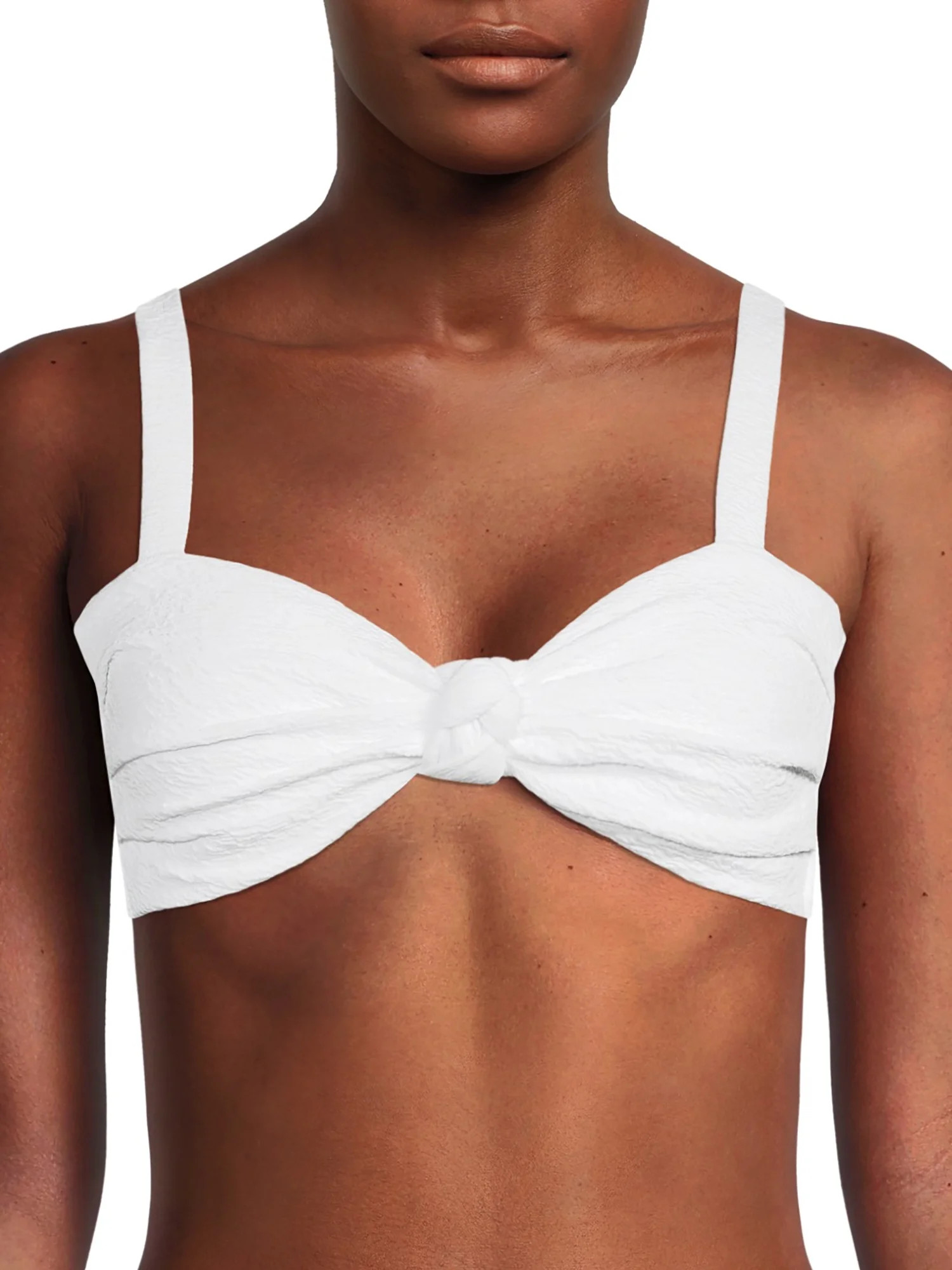 Time And Tru Women's and Women's Plus Popcorn Texture Swim Top | Walmart (US)