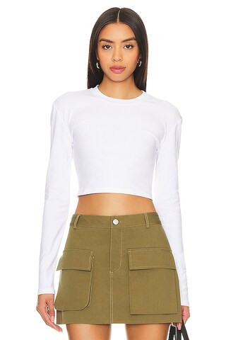 Ribbed Long Sleeve Structured Tee | Revolve Clothing (Global)