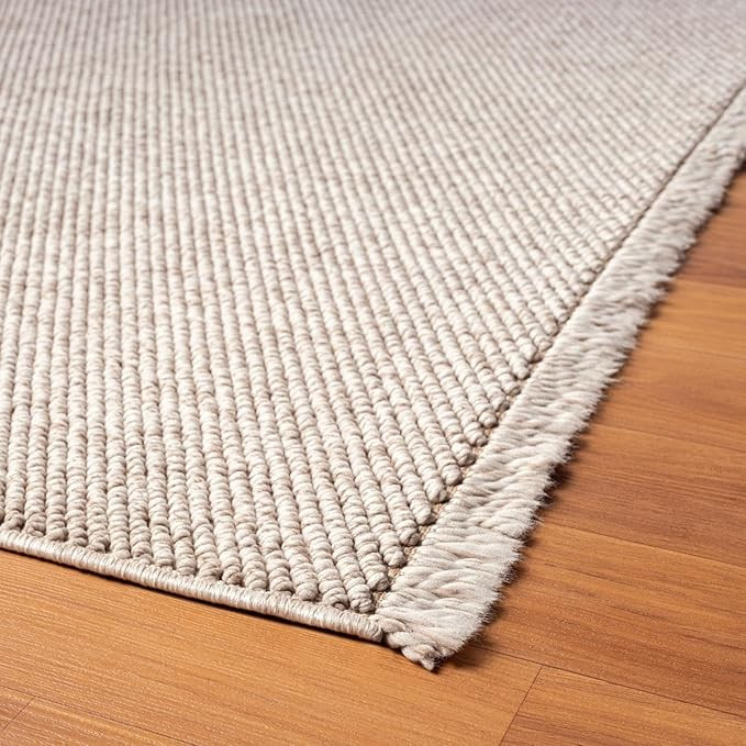 LUXE WEAVERS Solid Machine Woven Beige 5x7 Area Rug, Indoor Stain-Resistant Carpet | Amazon (US)