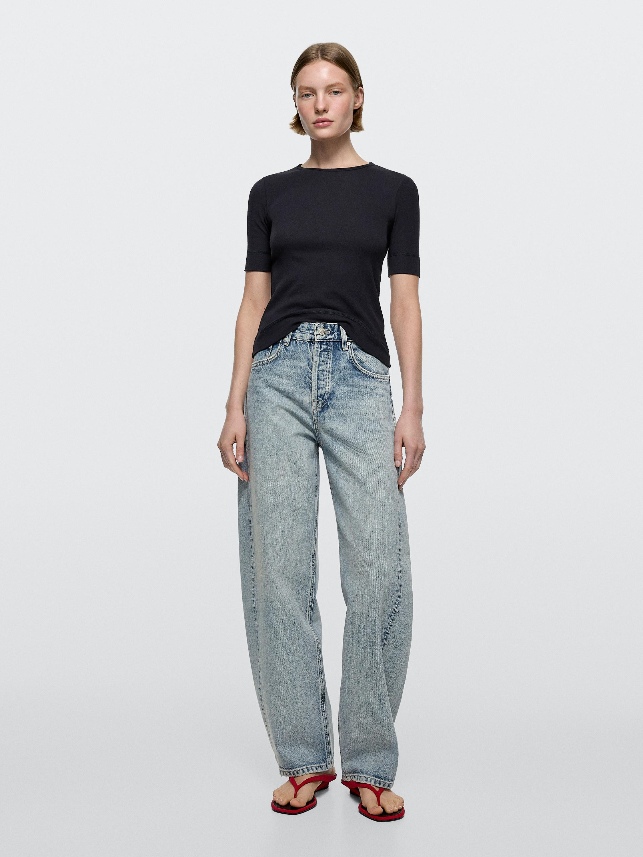 Balloon-Fit-Jeans mit halbhohem Bund | Massimo Dutti DE