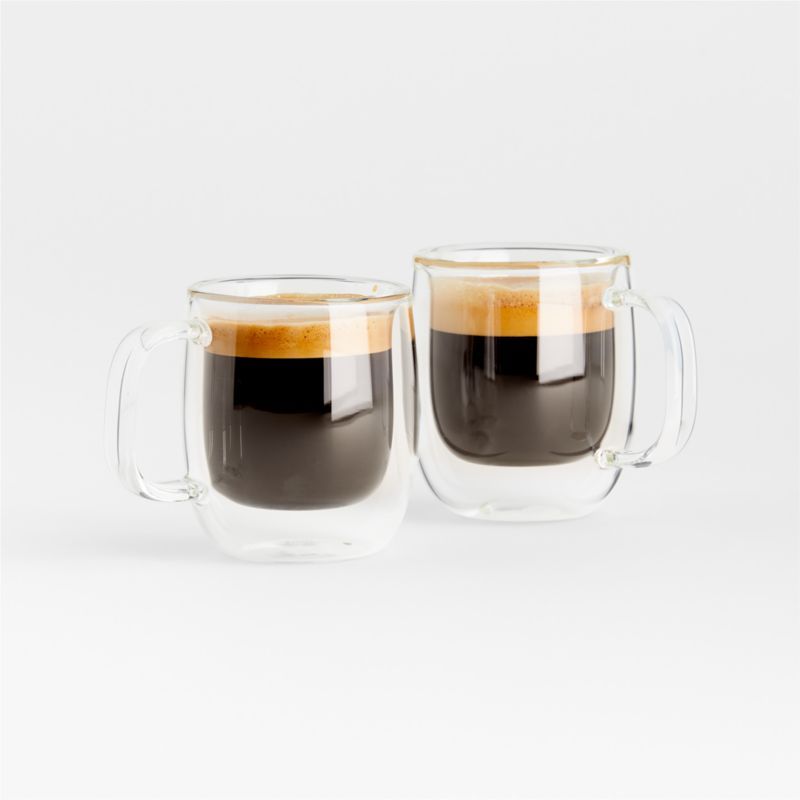 Zwilling Sorrento Plus Espresso Glass Mugs, Set of 2 + Reviews | Crate & Barrel | Crate & Barrel